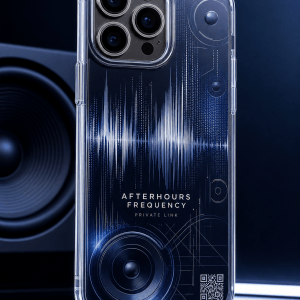 Afterhours Frequency clear phone case with glossy music frequency UV print