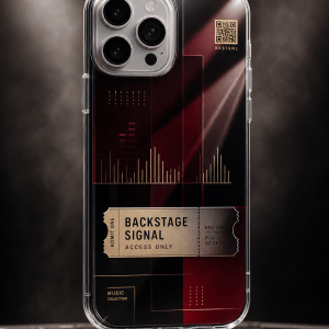 Backstage Signal clear phone case with glossy music access UV print