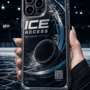 Ice Access Rink clear phone case with glossy hockey club UV print