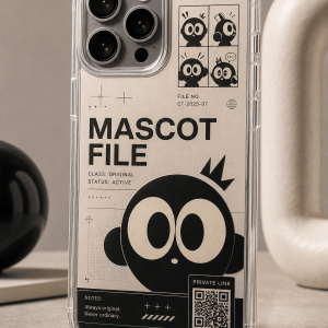 Mascot File clear phone case with glossy original cartoon UV print