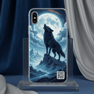 Black Wolf Howling Clear Case