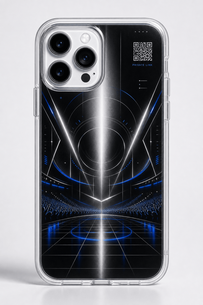 Chrome Arena Signal clear phone case with glossy artist-inspired arena UV print